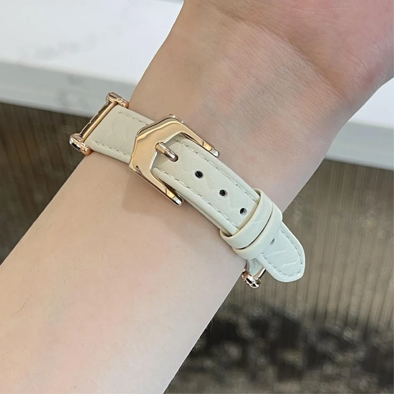 Apple Watch 49mm / 45mm / 44mm / 42mm Cowhide Leather Band - Green / Gold Buckle