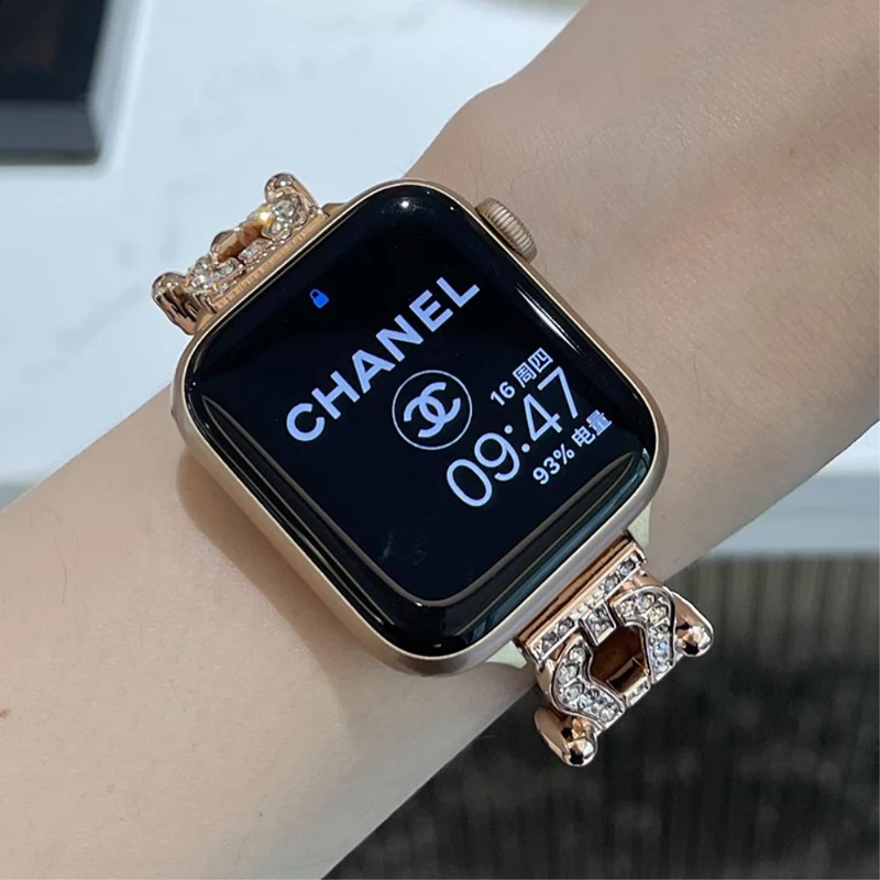 Apple Watch 49mm / 45mm / 44mm / 42mm Cowhide Leather Band - Green / Gold Buckle