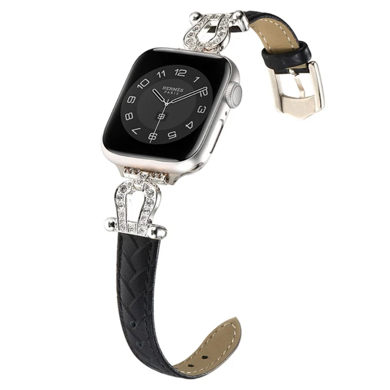 Apple Watch 49mm / 45mm / 44mm / 42mm Cowhide Leather Band - Green / Gold Buckle