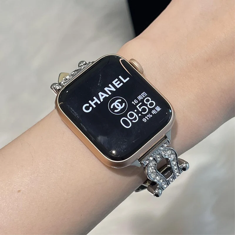 Apple Watch 49mm / 45mm / 44mm / 42mm Cowhide Leather Band - Green / Gold Buckle