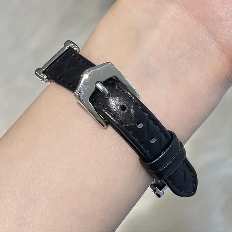 Apple Watch 49mm / 45mm / 44mm / 42mm Cowhide Leather Band - Green / Gold Buckle