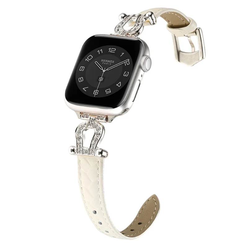 Apple Watch 49mm / 45mm / 44mm / 42mm Cowhide Leather Band - Green / Gold Buckle