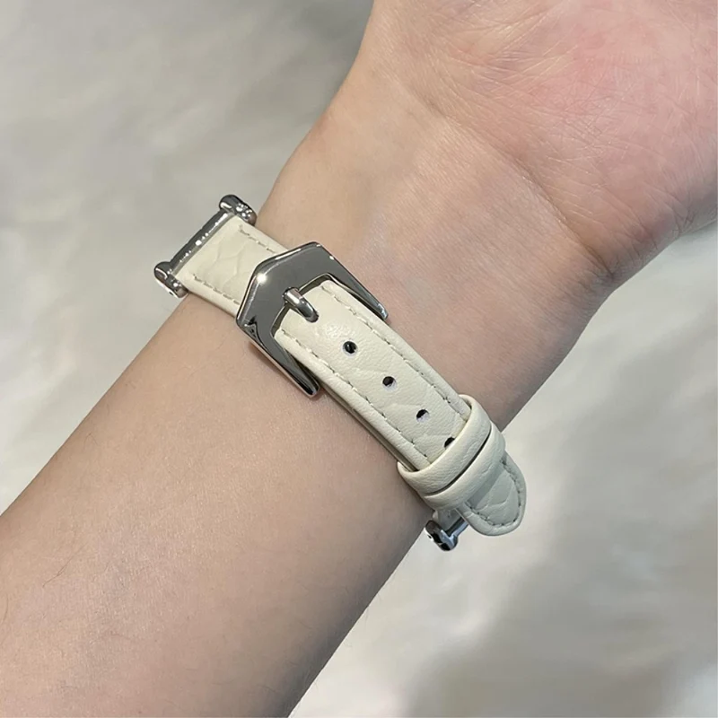 Apple Watch 49mm / 45mm / 44mm / 42mm Cowhide Leather Band - Green / Gold Buckle