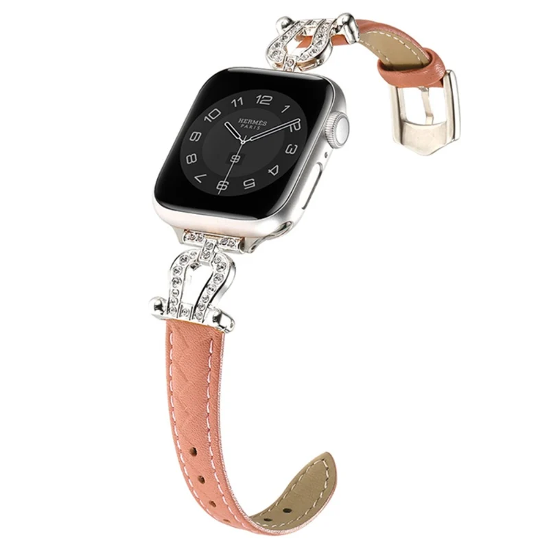 Apple Watch 49mm / 45mm / 44mm / 42mm Cowhide Leather Band - Green / Gold Buckle