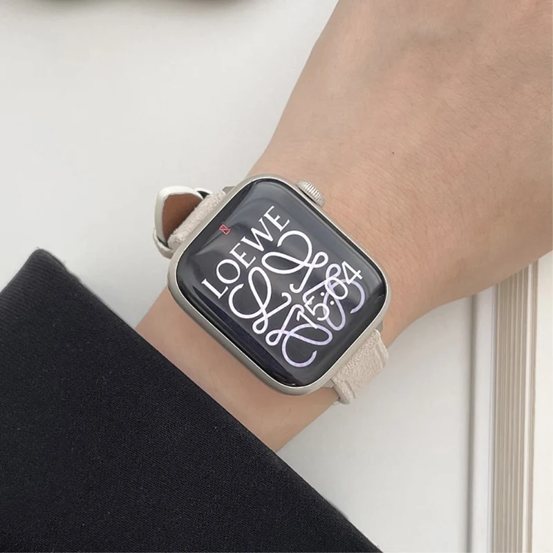 Apple Watch 49mm / 45mm / 44mm / 42mm Slim Leather Watch Strap