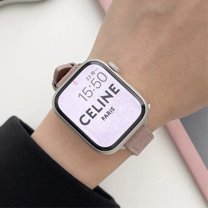 Apple Watch 49mm / 45mm / 44mm / 42mm Slim Leather Watch Strap