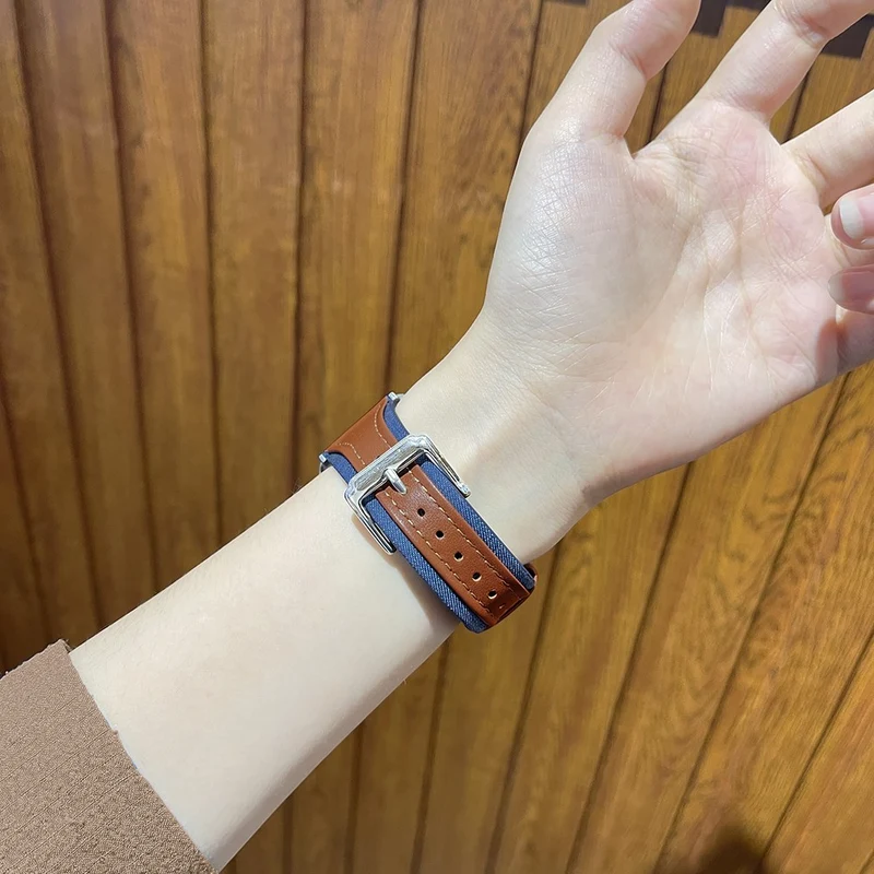 Apple Watch 49mm / 45mm / 44mm / 42mm Watch Strap - Light Brown / Cloth
