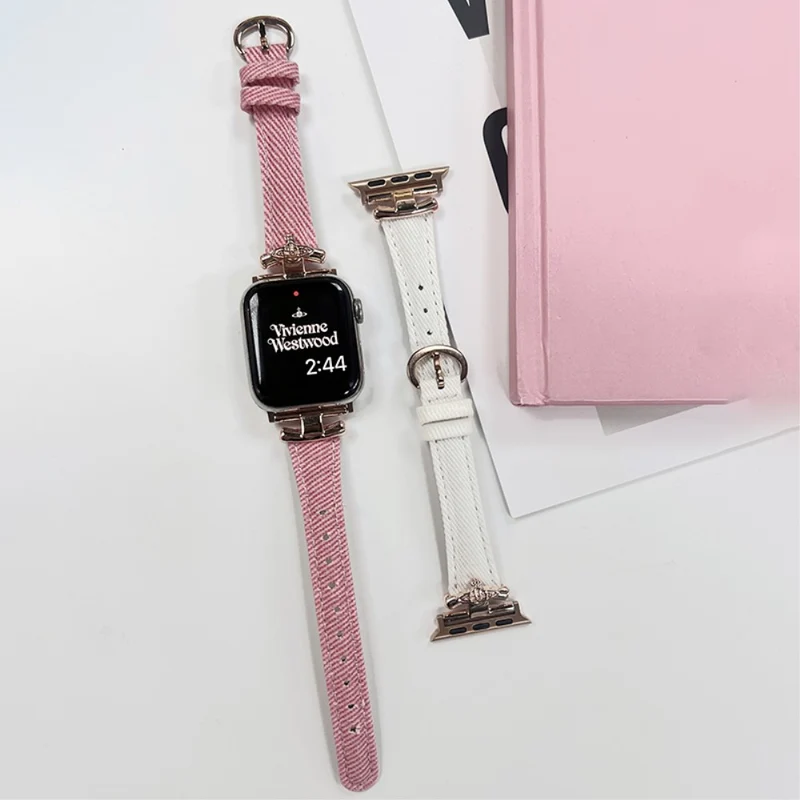 Apple Watch 49mm / 45mm / 44mm / 42mm Wristband Bracelet - Washing White / Silver Buckle