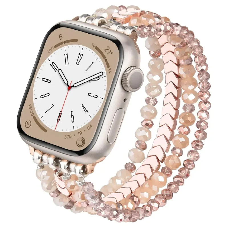 Apple Watch Schmuckarmband mit Perlen (Roségold)