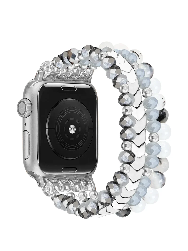 Apple Watch Schmuckarmband mit Perlen (Silber)
