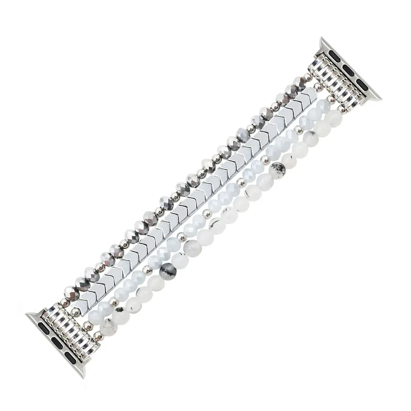 Apple Watch Schmuckarmband mit Perlen (Silber)