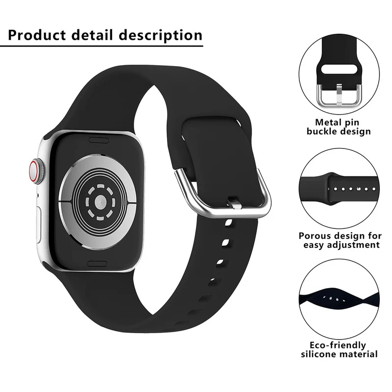 KALEBOL Apple Watch Series 41mm - 40mm - 38mm Universal Silicone Watch Strap