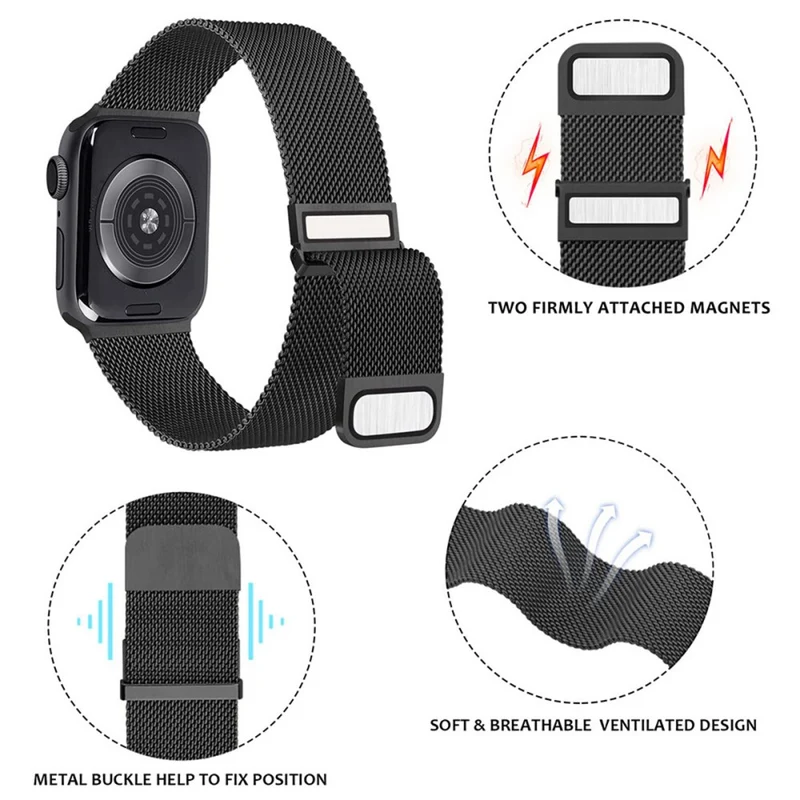 Apple Watch Series 41mm - 40mm - 38mm Universal Stainless Steel Watch Strap