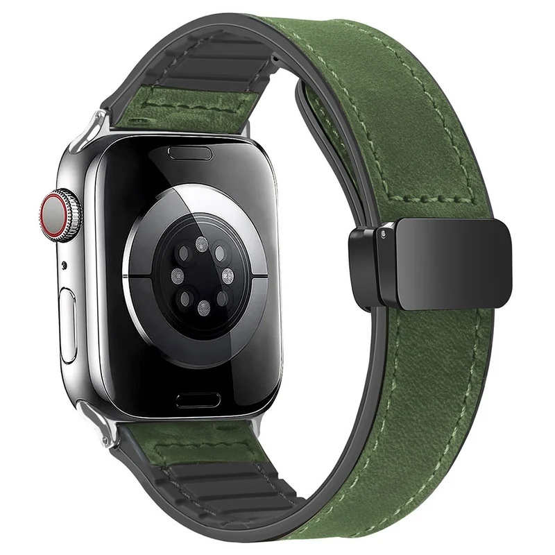 Apple Watch Series 41mm - 40mm - 38mm Universal Magnetic Genuine Cow Leather Strap