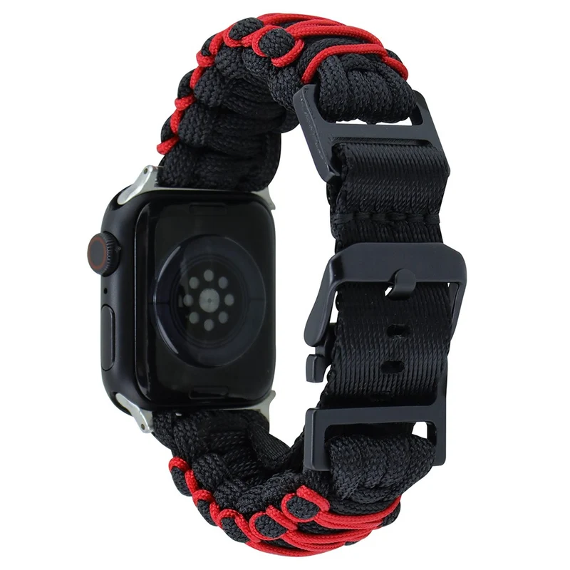 Apple Watch Series 41mm - 40mm - 38mm Universal Double Layer Nylon Rope Watch Strap - Navy Blue + Army Green