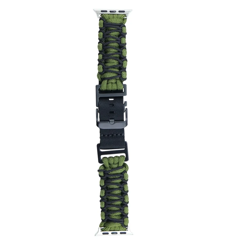 Apple Watch Series 41mm - 40mm - 38mm Universal Double Layer Nylon Rope Watch Strap - Navy Blue + Army Green