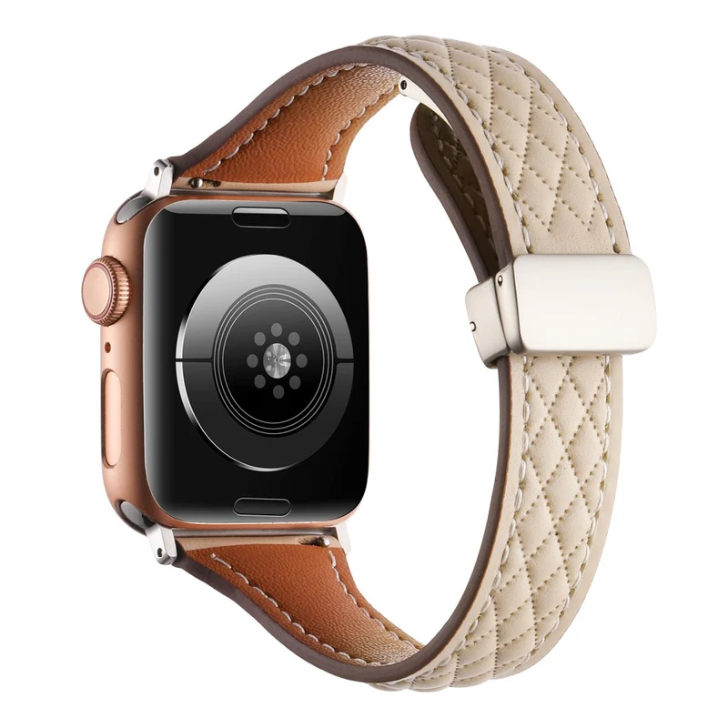 Watch Band Apple Watch Series 41mm - 40mm - 38mm Universal Genuine Cow Leather Strap - Army Green