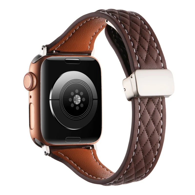 Watch Band Apple Watch Series 41mm - 40mm - 38mm Universal Genuine Cow Leather Strap - Army Green