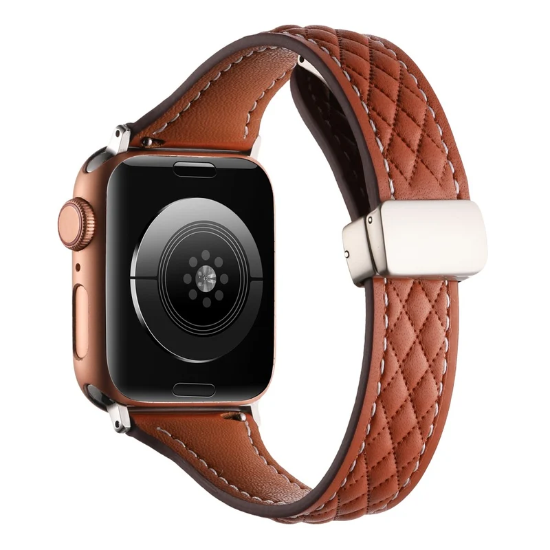Watch Band Apple Watch Series 41mm - 40mm - 38mm Universal Genuine Cow Leather Strap - Army Green