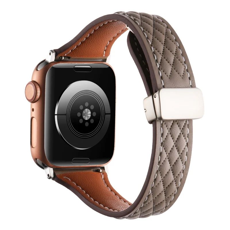 Watch Band Apple Watch Series 41mm - 40mm - 38mm Universal Genuine Cow Leather Strap - Army Green