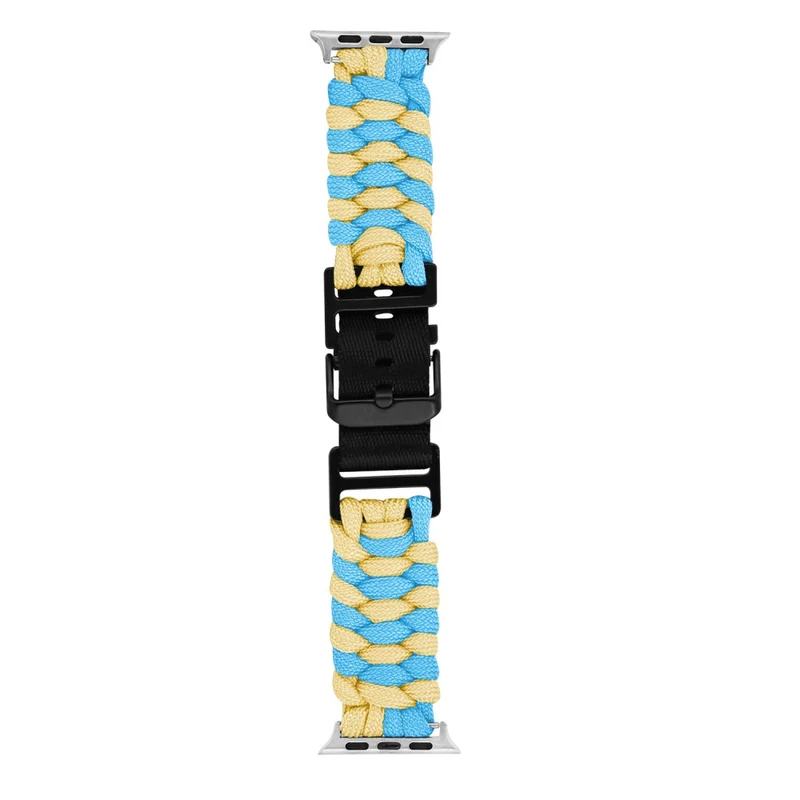Apple Watch Series 41mm - 40mm - 38mm Universal Nylon Rope Watch Band Dual Color - Lake Blue+Pink
