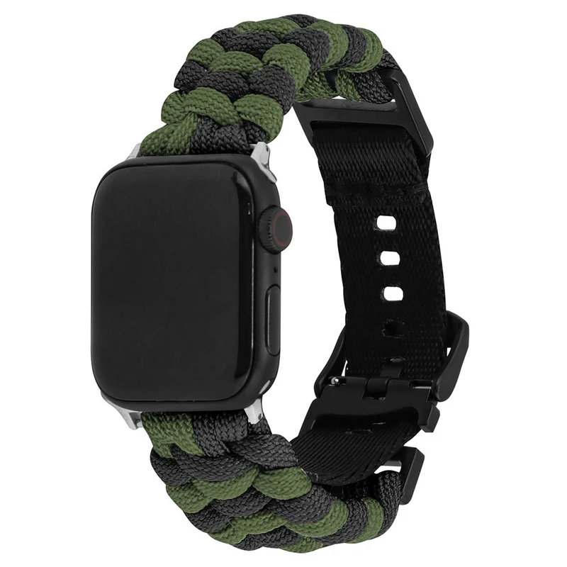 Apple Watch Series 41mm - 40mm - 38mm Universal Nylon Rope Watch Band Dual Color - Lake Blue+Pink