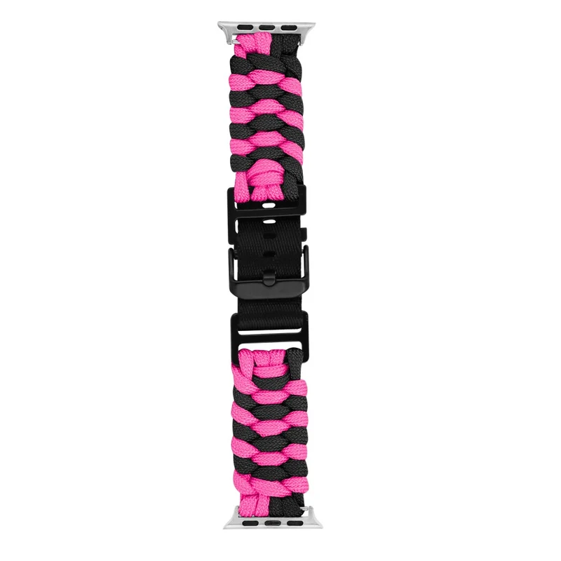 Apple Watch Series 41mm - 40mm - 38mm Universal Nylon Rope Watch Band Dual Color - Lake Blue+Pink