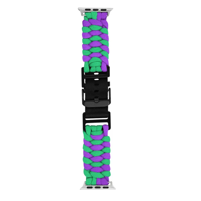 Apple Watch Series 41mm - 40mm - 38mm Universal Nylon Rope Watch Band Dual Color - Lake Blue+Pink
