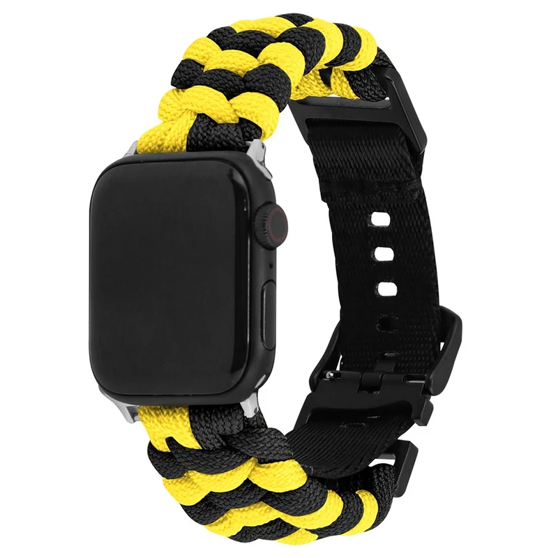 Apple Watch Series 41mm - 40mm - 38mm Universal Nylon Rope Watch Band Dual Color - Lake Blue+Pink