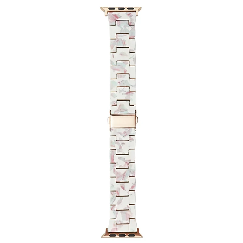 Apple Watch 49mm / 45mm / 44mm / 42mm Watch Band Resin Strap - Pink White
