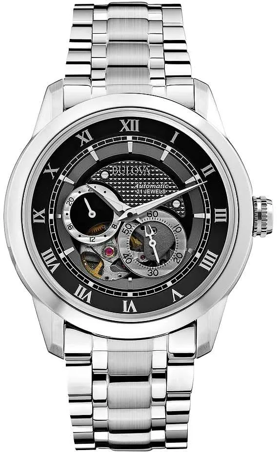 Bulova Sutton 96A119 Herrenuhr • Skelett-Zifferblatt • 21-Jewel Automatik
