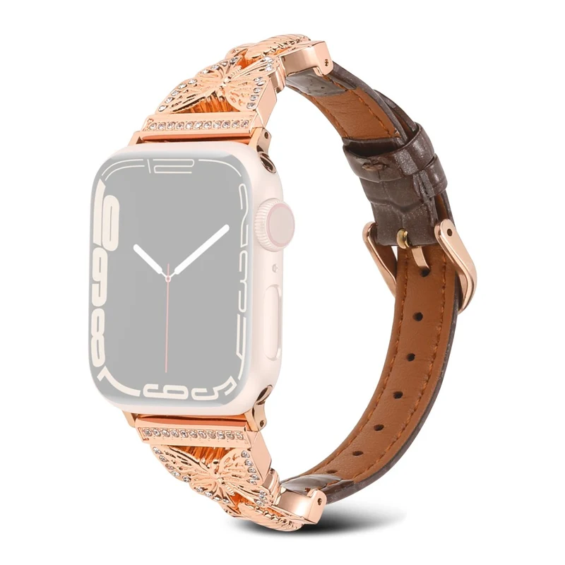 Apple Watch Series 49mm - 45mm - 44mm - 42mm Universal Replacement Watch Band - White / Gold Buckle Buckle