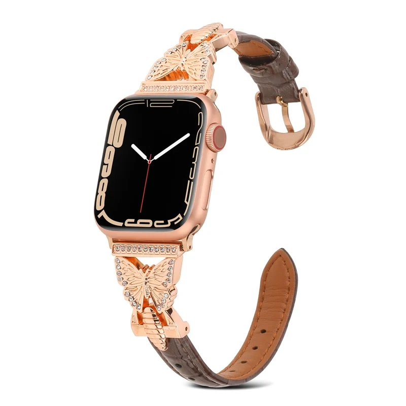 Apple Watch Series 49mm - 45mm - 44mm - 42mm Universal Replacement Watch Band - White / Gold Buckle Buckle