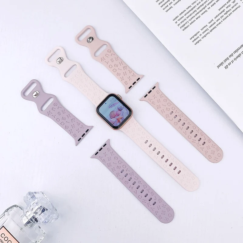 Apple Watch Series 41mm - 40mm - 38mm Universal Silicone Wristband with Butterfly Buckle
