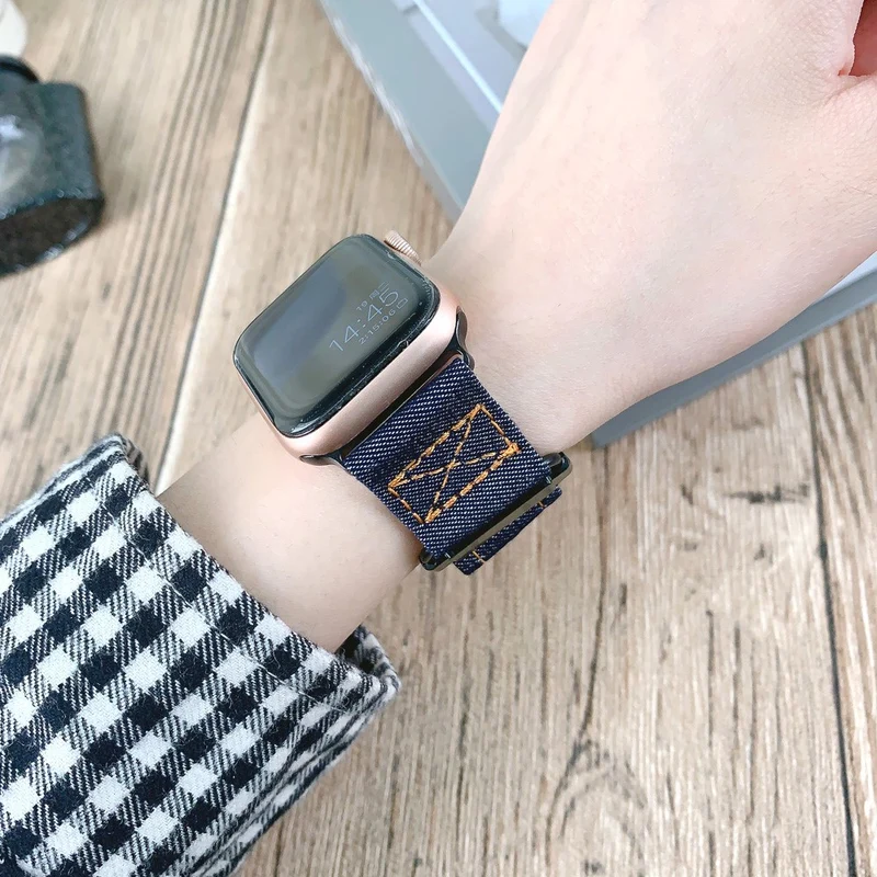 Apple Watch Series 41mm - 40mm - 38mm Universal Nylon Watch Strap - Jean Blue