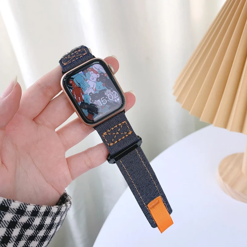 Apple Watch Series 41mm - 40mm - 38mm Universal Nylon Watch Strap - Jean Blue