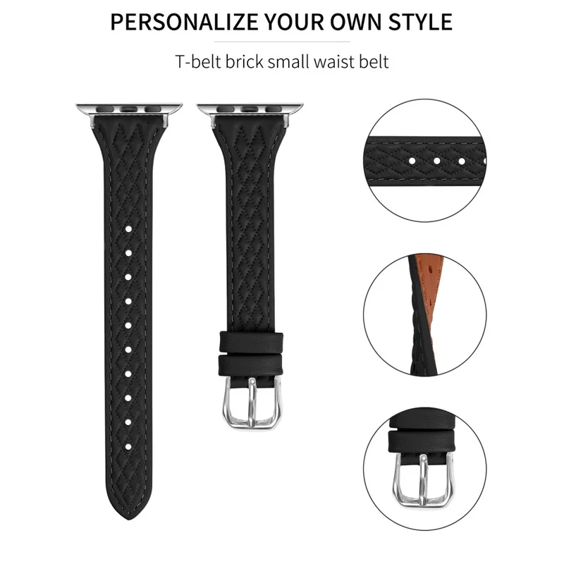 Apple Watch Series 41mm - 40mm - 38mm Universal Watch Band Top-Layer Cow Leather Strap