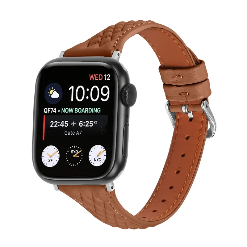 Apple Watch Series 41mm - 40mm - 38mm Universal Watch Band Top-Layer Cow Leather Strap