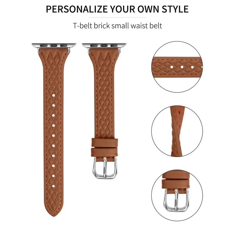 Apple Watch Series 41mm - 40mm - 38mm Universal Watch Band Top-Layer Cow Leather Strap