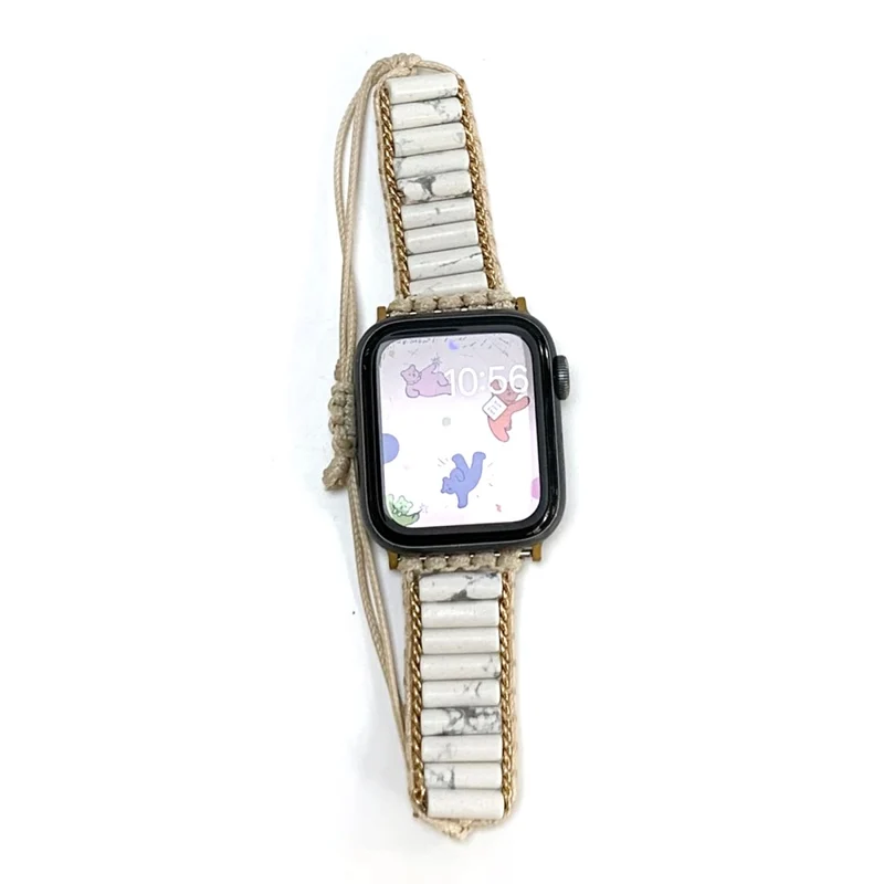 Apple Watch 49mm / 45mm / 44mm / 42mm Stone and Woven Rope Band - Rainbow