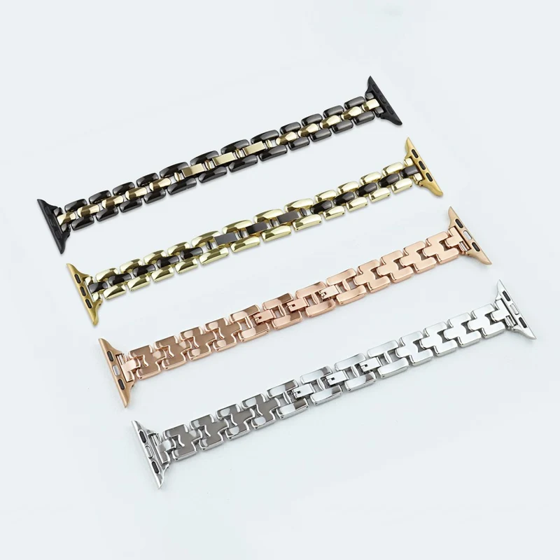 Apple Watch 49mm / 45mm / 44mm / 42mm 3-Bead Watch Band - Gold+Black