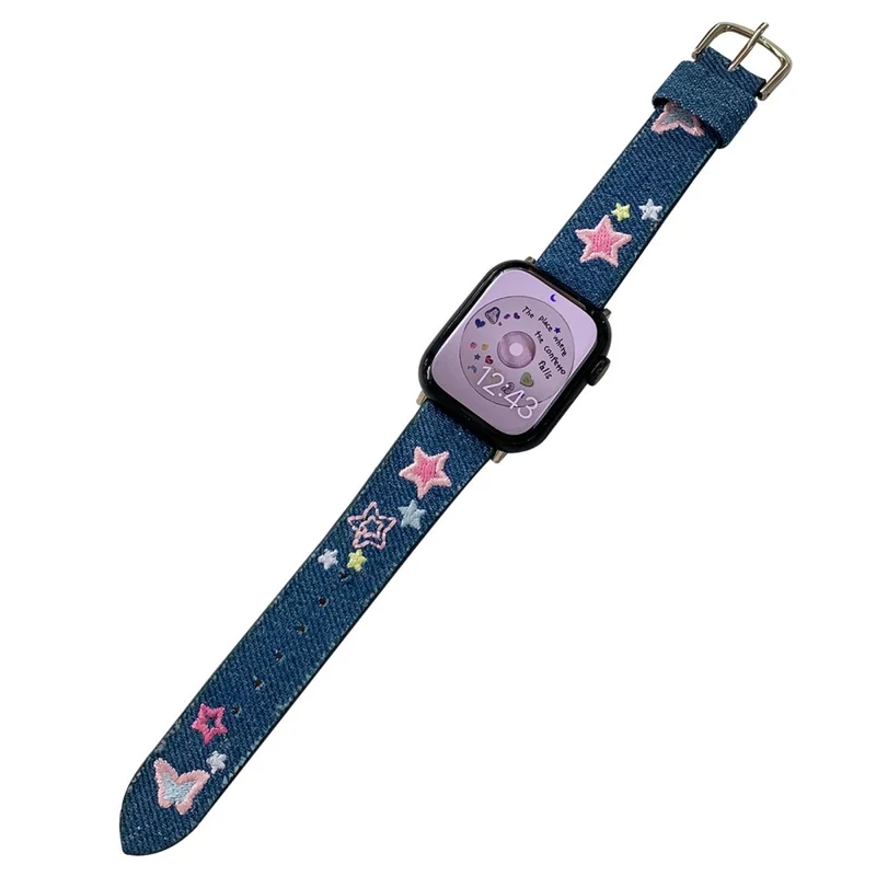Apple Watch 49mm / 45mm / 44mm / 42mm Watch Strap - Mouse Mouse Light Blue Denim Denim