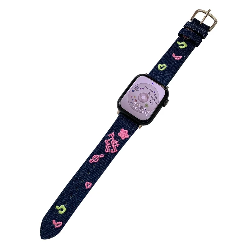 Apple Watch 49mm / 45mm / 44mm / 42mm Watch Strap - Mouse Mouse Light Blue Denim Denim