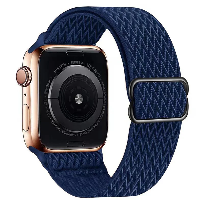 Apple Watch Series 49mm - 45mm - 44mm - 42mm Universal Watch Band Elastic Nylon Strap - Dark Grey