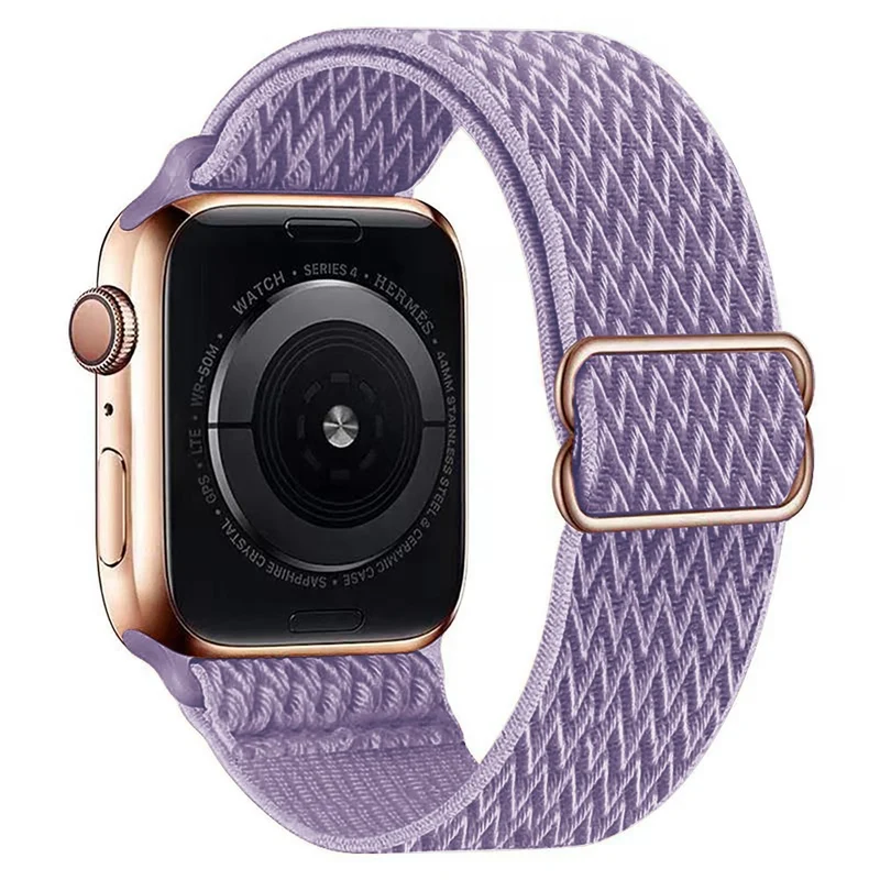 Apple Watch Series 49mm - 45mm - 44mm - 42mm Universal Watch Band Elastic Nylon Strap - Dark Grey
