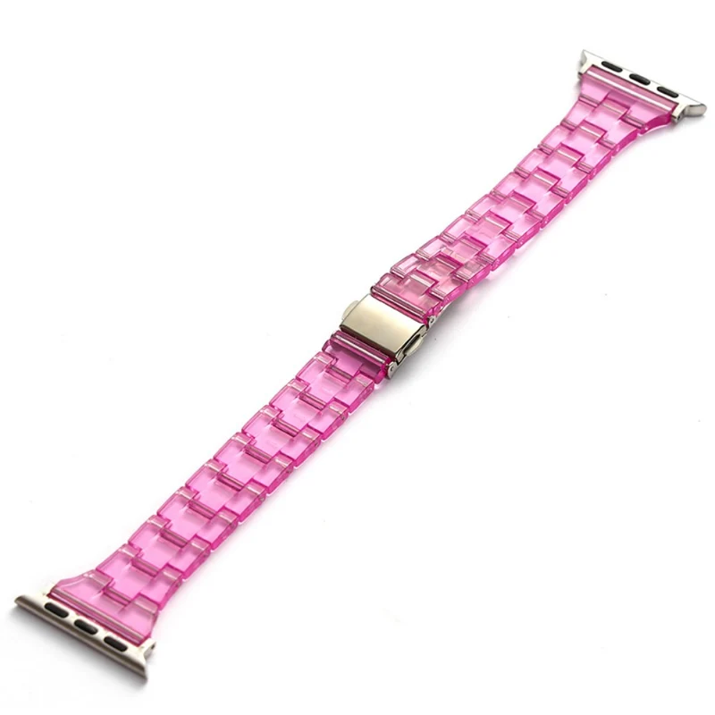 Resin Band for Apple Watch Series 49mm - 45mm - 44mm - 42mm Universal Jelly Watch Strap - Transparent Dark Blue