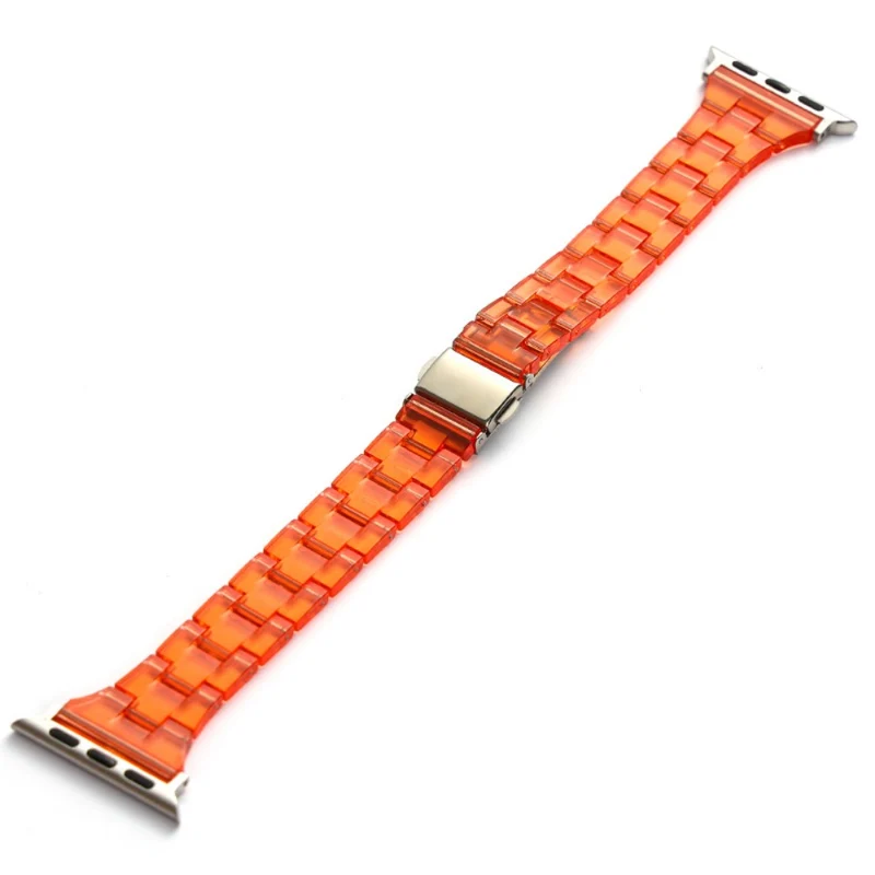 Resin Band for Apple Watch Series 49mm - 45mm - 44mm - 42mm Universal Jelly Watch Strap - Transparent Dark Blue