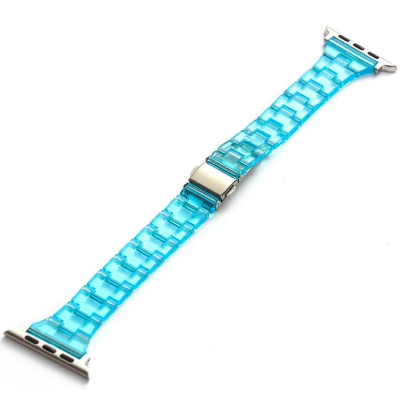 Resin Band for Apple Watch Series 49mm - 45mm - 44mm - 42mm Universal Jelly Watch Strap - Transparent Dark Blue