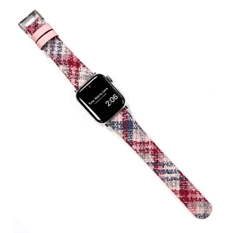 Apple Watch Series 49mm - 45mm - 44mm - 42mm Universal Leather Watch Strap - Blue+Grey+Brown