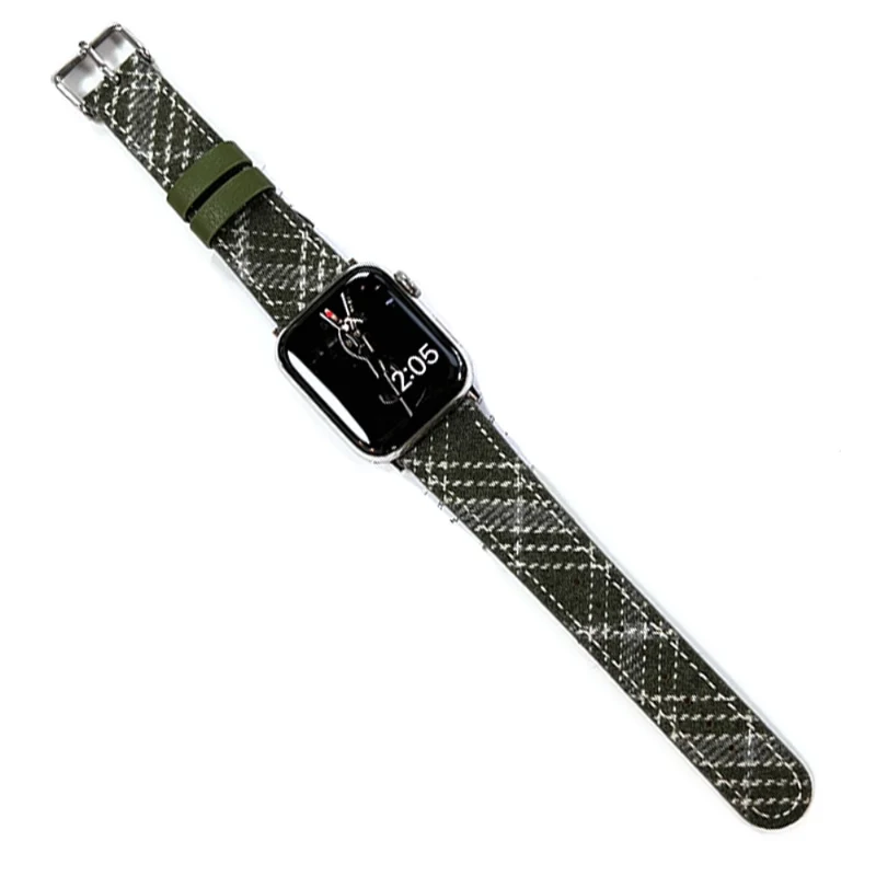 Apple Watch Series 49mm - 45mm - 44mm - 42mm Universal Leather Watch Strap - Blue+Grey+Brown